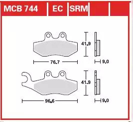 TRW ZAPATAS DE FRENADO MCB744EC  