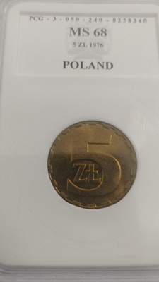 5zł 1976r Grading MS-68