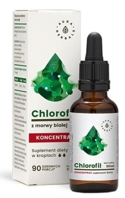 Aura Herbals Chlorofil z morwy białej krople 30 ml