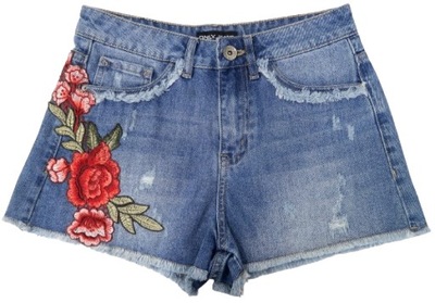 Spodenki szorty jeansowe krótkie z haftem Only Jeans r.26