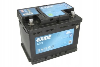 АКУМУЛЯТОР EXIDE EK600 AGM 12V 60AH 680A P+