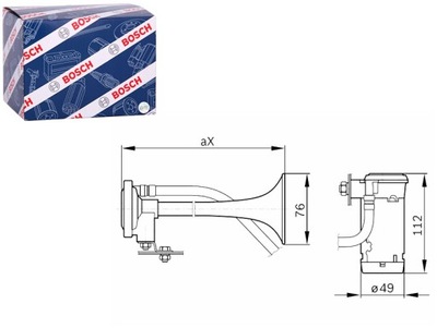 TRIMITAS KOMPRESORIAUS - 2-3 TONE 12V 2-TONE RED BOSCH 