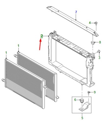 Jaguar i-pace x590 радиатор upper support кронштейн t4k9609 original фото №1
