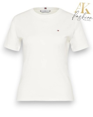 T-shirt Damski Tommy Hilfiger WW0WW27735 Biała r. M