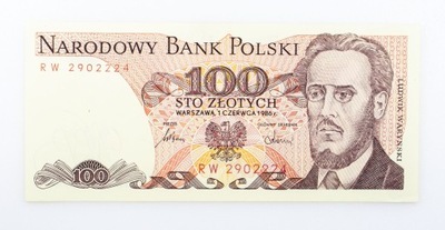 100 ZŁOTYCH 1986 ROK s. RW st. 1