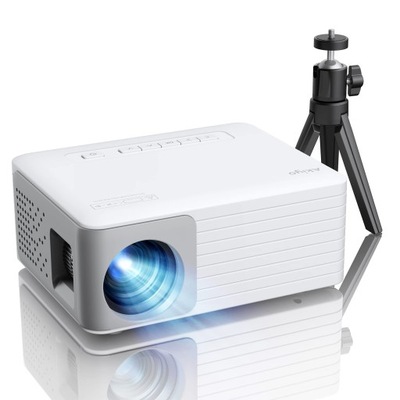 Mini projektor ze statywem, projektor obsługujący Full HD 1080P AKIYO O1