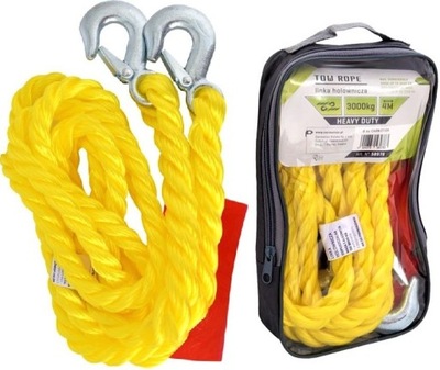 CABLE HOLOWNICZA 4M 3000KG LINA PARA HOLOWANIA PLECIONA CON HAKAMI  