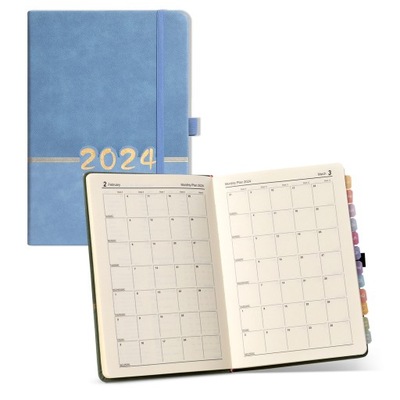 Planer tygodniowy i miesięczny na rok 2024, kalendarz notesowy A5