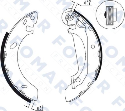 BRAKE SHOES BRAKE FOMAR FO0538  