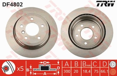 ГАЛЬМІВНІ ДИСКИ ГАЛЬМІВНІ ЗАД TRW DF4802