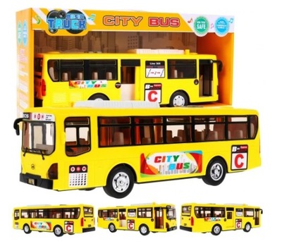 Interaktywny Autobus szkolny dla dzieci 3+ żółty + Otwierane drzwi + Dźwięk
