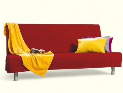 Pokrycie pokrowiec na sofę IKEA BEDDINGE PIKOWANY Czerwony DOMISUM