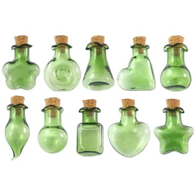 Naszyjnik Mini Bottles szklane butelki Zielony