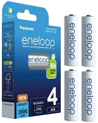 Akumulatorki AA / R6 Panasonic Eneloop 2000mAh BK-3MCDE/4BE (blister 4 szt.