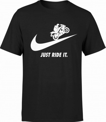 KOSZULKA MĘSKA T-SHIRT MOTO JUST RIDE ŚCIGACZ XXL