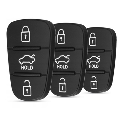 3X RUBBER BUTTONS DO KEY REMOTE CONTROL HYUNDAI KIA SET  