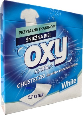 Chusteczki do prania z wybielaczem Oxy 12 szt. do białego prania