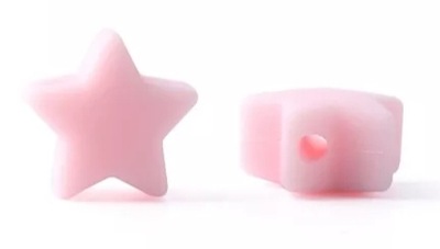 Koraliki silikonowe gwiazdka 2szt różowy