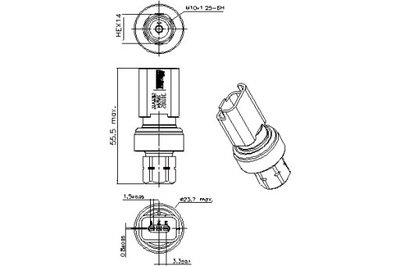 NISSENS CONMUTADOR DE PRESIÓN DE ACONDICIONADOR DS DS 3 DS 4 DS 4 II DS 5  