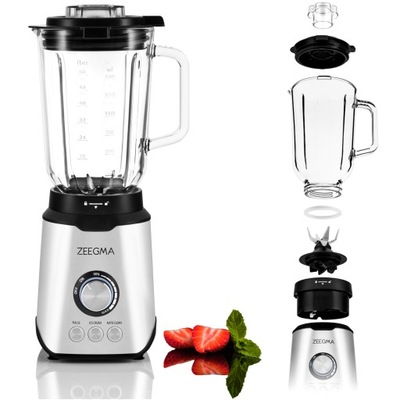 DUŻY BLENDER KIELICHOWY SZKLANY ZEEGMA 1,75L 1600W