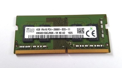 PAMIĘĆ RAM DDR4 SK HYNIX 4GB 1Rx16 PC4 2666V