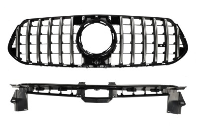 Mercedes gle w167 amg 2024- po liftingu решётка радиатора gt чёрный+ глянцевый black+ хром фото №1