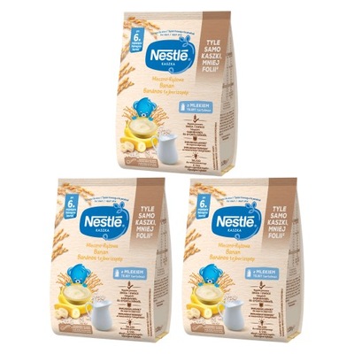 NESTLE KASZKA MLECZNO-RYŻOWA BANAN DLA NIEMOWLĄT PO 6 MIESIĄCU 3 X 230G