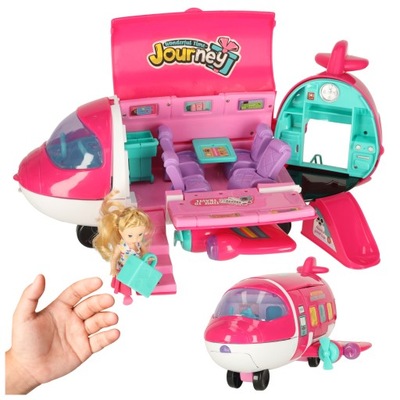 SAMOLOT DLA LALEK ROZKŁADANY SKŁADANY PASAŻERSKI AKCESORIA LALKA ZESTAW