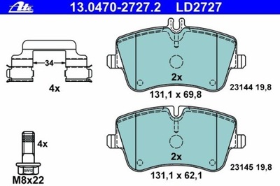 ZAPATAS PARTE DELANTERA MERCEDES CLK 02-, C-KLASA W203 2000-  