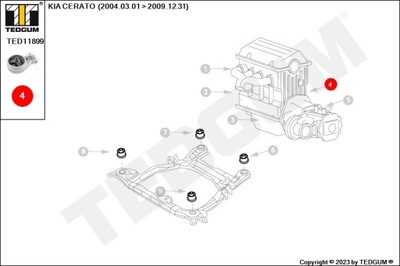 AIR BAGS ENGINE Z REAR (GUMOWO-METALOWA) KIA CERATO 1.6 04.04- TED11899  