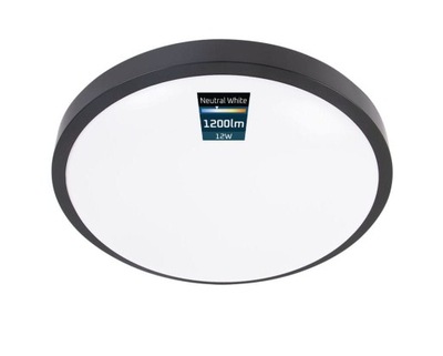 Plafon LED Luvo 12W 4000K IP44 czarny