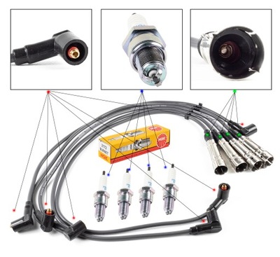 ПРОВОДА + СВЕЧИ NGK SKODA FELICIA I 1 1.6 95-02