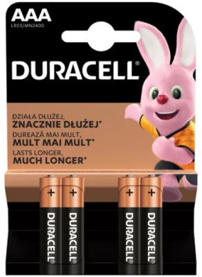DURACELL BATERIE AAA 4 SZT 5000394127326