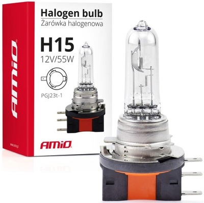 ŻARÓWKA HALOGENOWA H15 12V 55W ŻARÓWKI 1szt AMiO