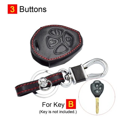 B-3 BUTTONSLEATHER CAR KEY CASE AUTO ACCESSORIES PARA TOYOTA CAMRY AVALON CO  