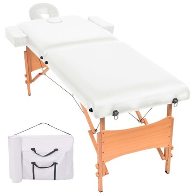 Stół składany do masażu VidaXL biały