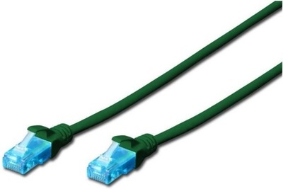 Kabel patchcord U/UTP kat. 5e zielony 5m