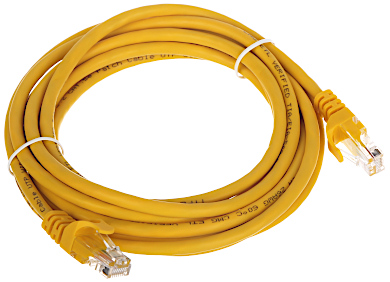 PATCHCORD UTP Kat.5e RJ45 Żółty 3m