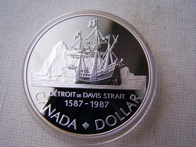 - KANADA -- 1987 -- 1 Dollar -- SREBRO