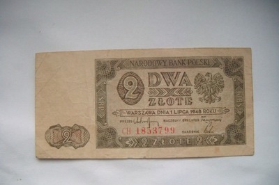 POLSKA Banknot 2 zł 1948 r. seria CH