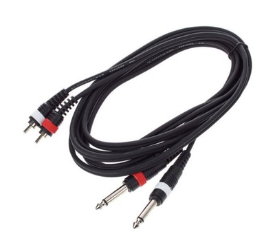 Kabel przewód sygnałowy Jack 6,3 mm RCA 3 m