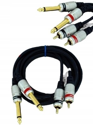 VITALCO Kabel 2x JACK 6,3 mm / 2x RCA Cinch 3m