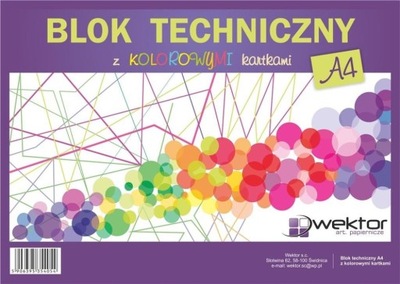 BLOK TECHNICZNY A4/8K KOLOROWY (10SZT)