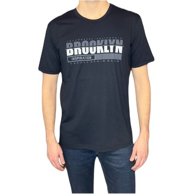 T-shirt męski z krótkim rękawem granatowy Brooklyn XXL