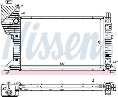 256270 NISSENS РАДІАТОР MERCEDES SPRINTER 208-314 95-06 2.3/2.3D Z KLIMAT