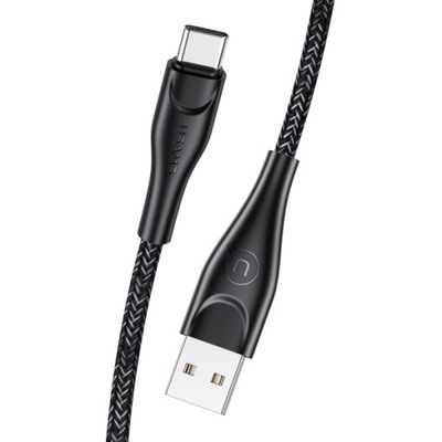 USAMS Kabel pleciony U41 USB-C 1m 2A czarny/black