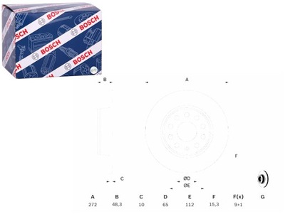 ГАЛЬМІВНІ ДИСКИ ГАЛЬМІВНІ 2 ШТУКИ. 0986479677 ЗАД AUDI A3 SEAT LEON SKODA SUPERB