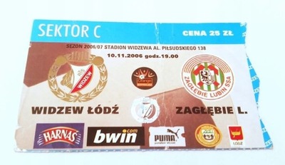 bilet WIDZEW Łódź - ZAGŁĘBIE Lubin 10.11.2006