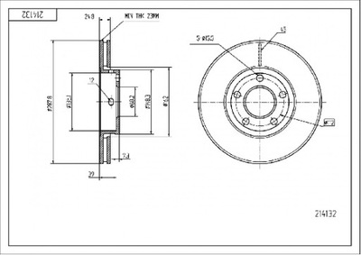 HAM.TARCZA /P/AUDI 100 C4 91- 288/25/23