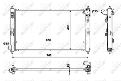 RADUADOR SISTEMA DE REFRIGERACIÓN DEL MOTOR 53906  